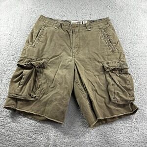 VTG Aeropostale Cargo Shorts Men 33 Khaki School Gorpcore Utility Grunge 90s Y2K